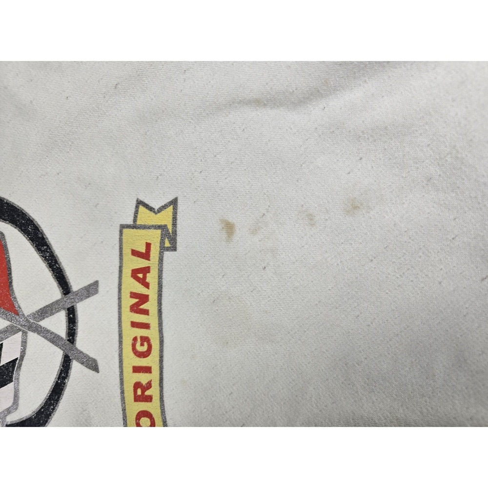 Corvette‎ Sweatshirt Mens Large White Original GM Crewneck Pullover Racing Logo - Picture 2 of 10